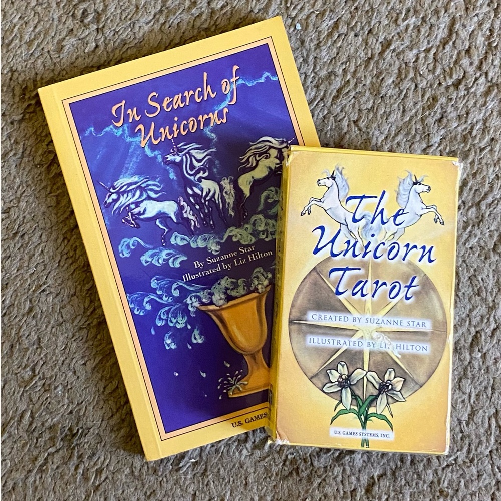 TAKING OFFERS! Mint US Games Unicorn Tarot 1997 both booklet + fullsize OOP book